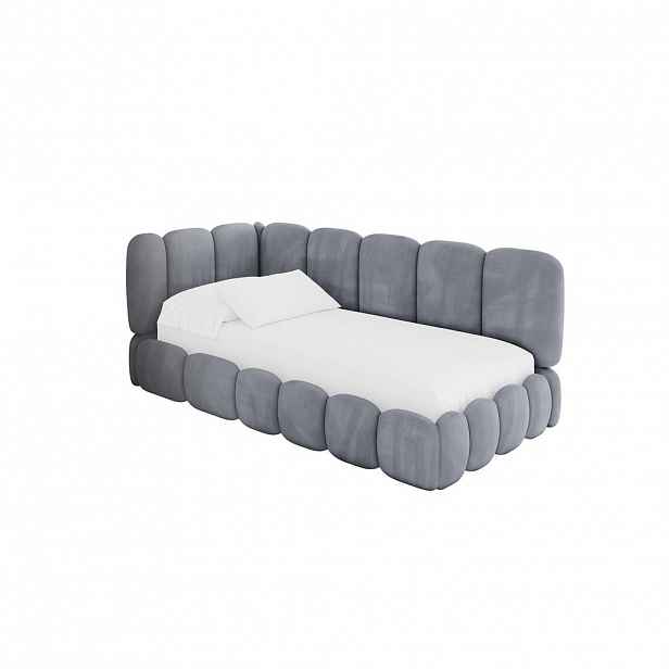 ALTDECOR JEDNOLŮŽKOVÁ POSTEL pro mládež s úložným prostorem, vpravo - AVRY 90x200 šedá