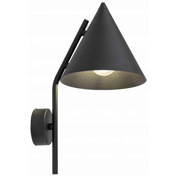 Nástěnné svítidlo Cono Černé Kovové Stínidlo 1xE27 Nástěnná lampa do pracovny