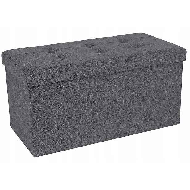 Taburet Skříňka S Úložným Prostorem Skládací Lavička Čalouněný Sedák 110 CM 120 L