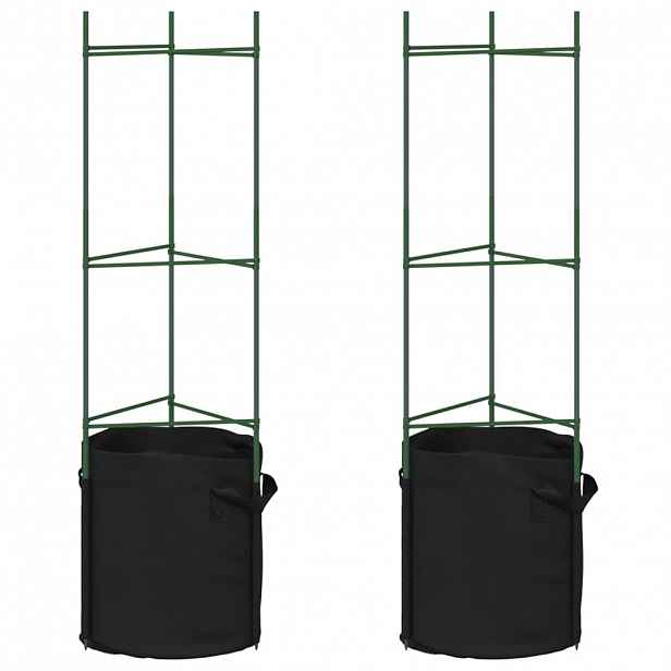 vidaXL Podpěrná klec pro rajčata s pytlem 2 ks 116 cm ocel a PP