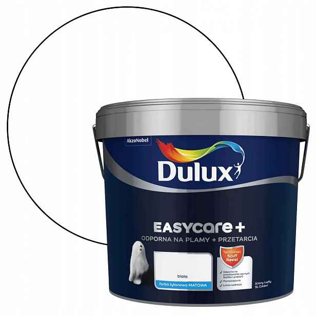 Dulux EasyCare Plus Barva Odolná Proti Drhnutí Bílá 9L