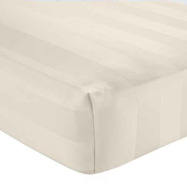 Krémové napínací saténové prostěradlo 150x200 cm So Soft Satin Stripe – Catherine Lansfield
