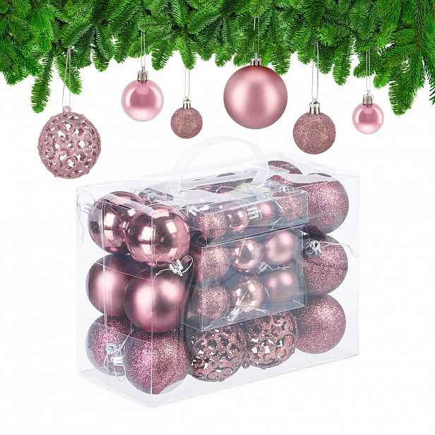 Relaxdays BAŇKY Růžová 50dílný-set polystyren