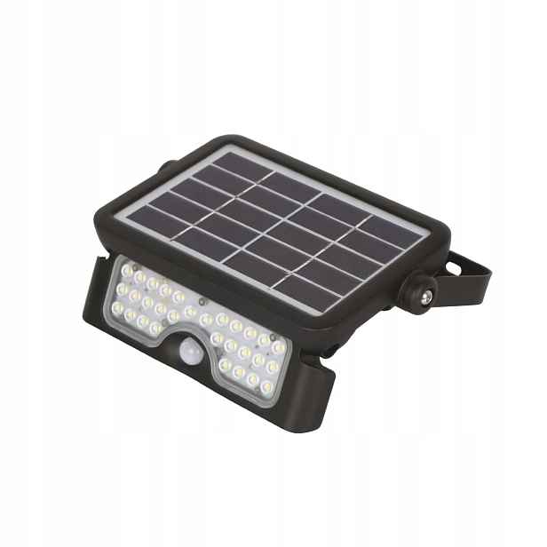 Solární Led zářič 5W 4000K 500lm černý IP65 s pohybovým senzorem Kobi