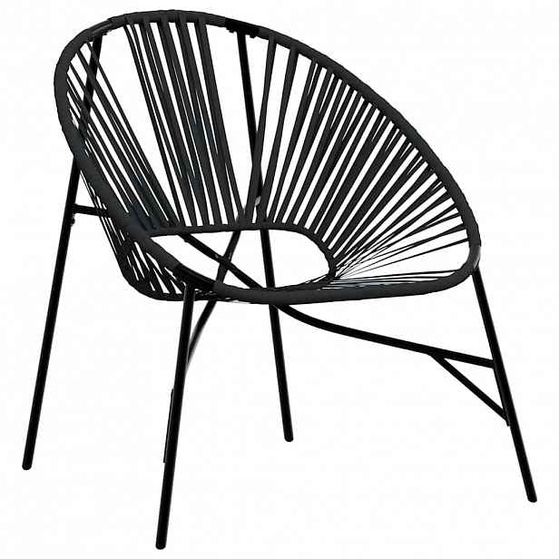 vidaXL Zahradní vajíčková židle Black Poly Rattan