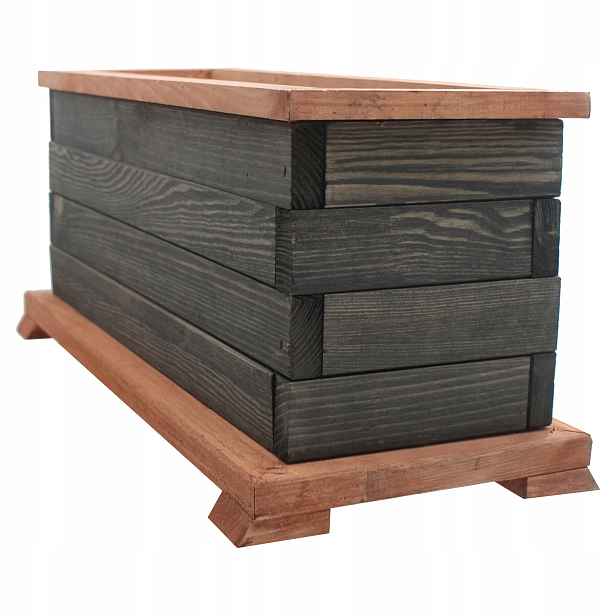 Zahradní Květináč Dřevěný květináč Box Antracit Tik 52 cm Produkt Pl