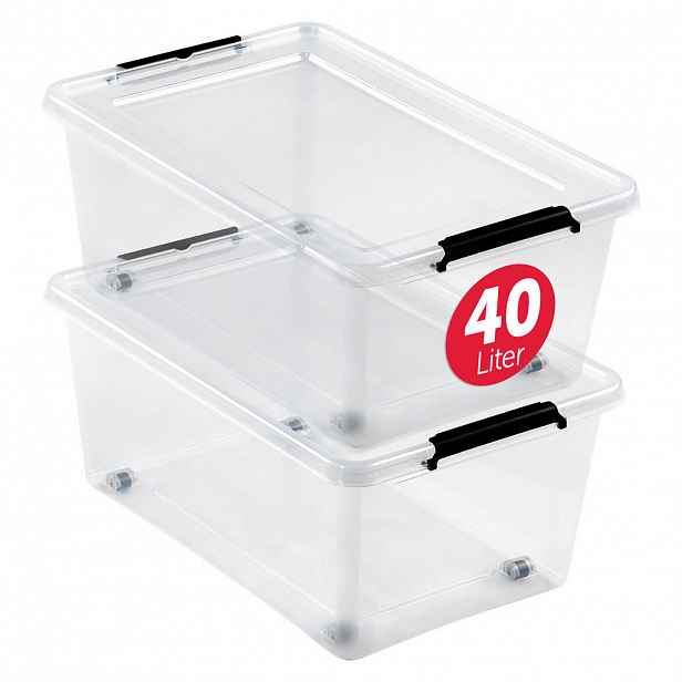 BOXXivo ÚLOŽNÉ boxy s víkem 40 l v sadě po 2 ks