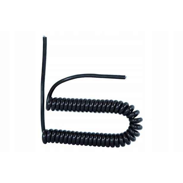 Připojovací spirálový kabel 3x1,00mm2 černý, roztažitelný až do 10 m