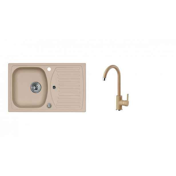 Set dřezu a baterie Alveus Record 30 + Tonia / 55 beige SETA112