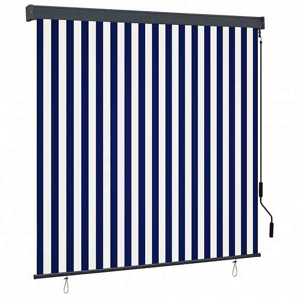 vidaXL Venkovní roleta 160 x 250 cm modrobílá