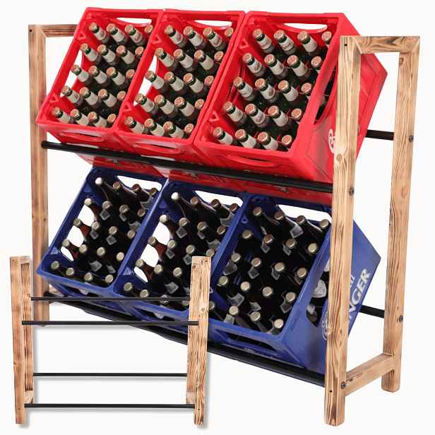Regál na pivní nápojové boxy Stojan na transportéry Kovové Tyče Eko