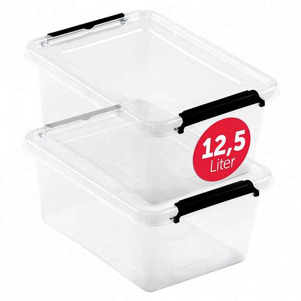 BOXXivo ÚLOŽNÉ boxy s víkem 12,5 l v sadě po 2 ks
