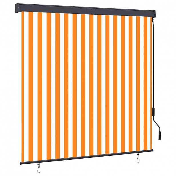 vidaXL Venkovní roleta 160 x 250 cm bílooranžová
