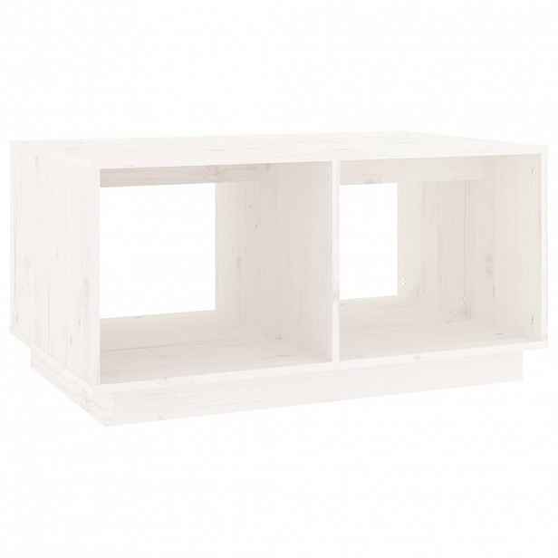 vidaXL Konferenční stolek bílý 80 x 50 x 40 cm masivní borové dřevo