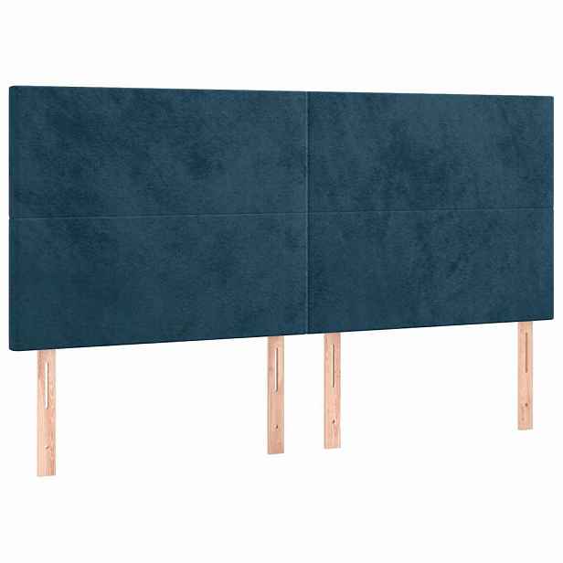 vidaXL Čelo postele tmavě modré 160x5x118/128 cm sametové