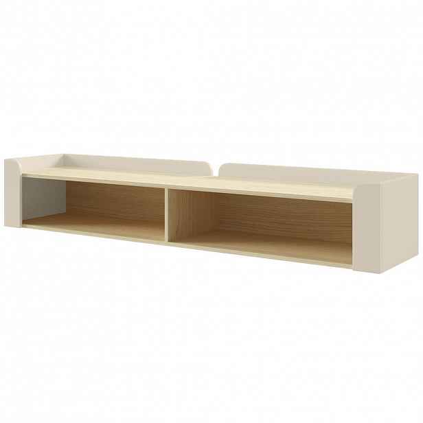 Beautysofa NÁSTĚNNÝ REGÁL Sorella se 2 otevřenými policemi, 180 cm, macadamia + dub Mavelie