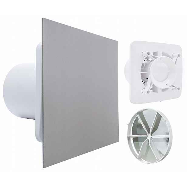 Domácí Koupelnový Ventilátor Vents FI125mm Panel Platina Tichý 29dB ventil
