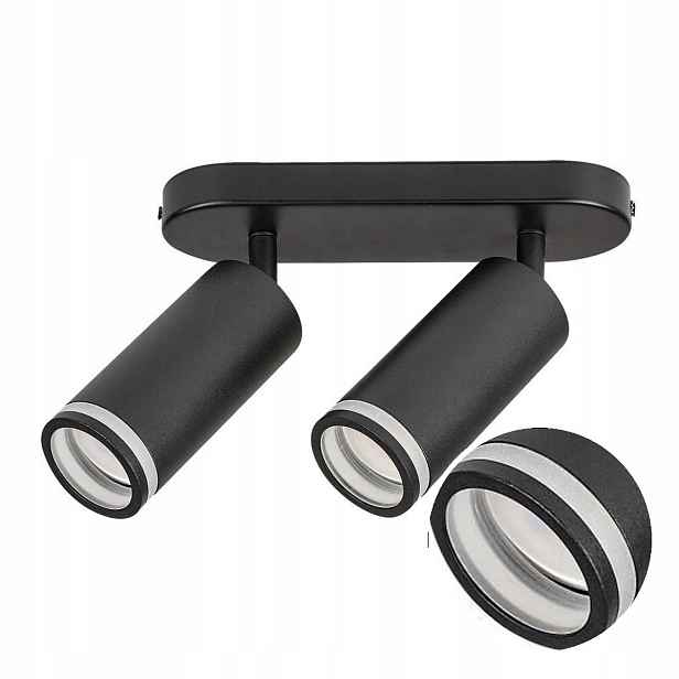Lampa Spot Reflektor Pohyblivý Černá 2xGU10 Hliník Senobia Rabalux