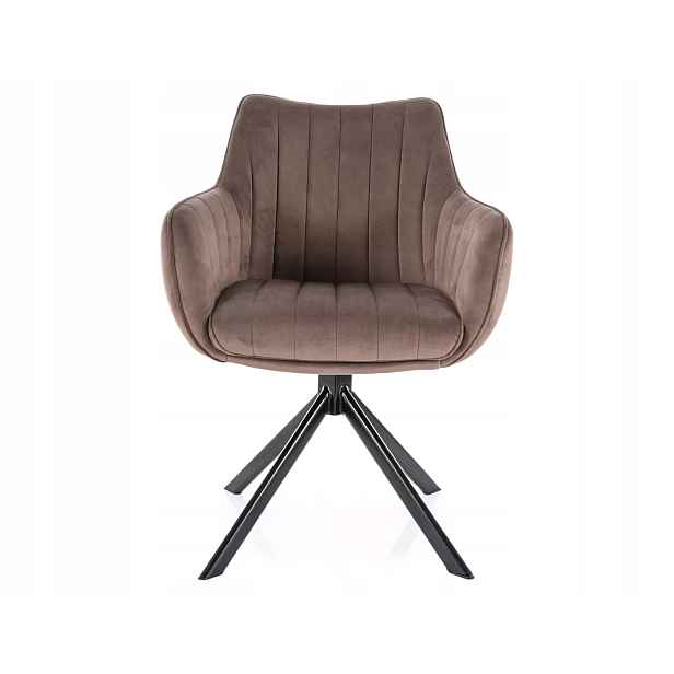 Otočné křeslo Azalia Velvet cappuccino bluvel 38 do obývacího pokoje Sig
