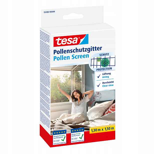 Tesa Moskytiéra – síťka na okno na suchý zip, antialergická, proti prachu, 1,3 x 1,5 m