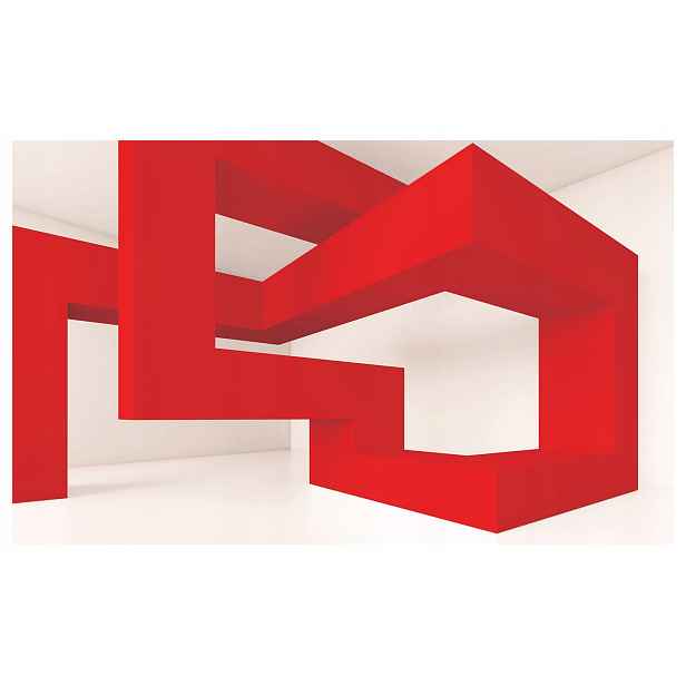 Fototapeta Geometrie Abstrakce Červeno-bílá Perspektiva 200x140 lepidlo
