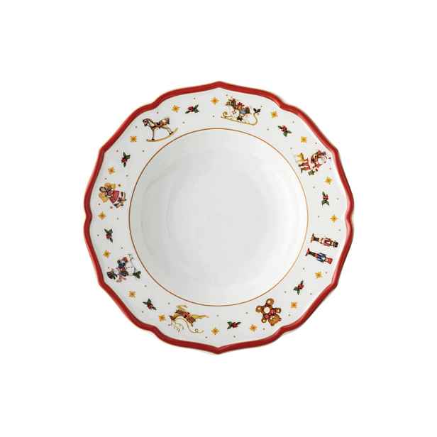 Hluboký Vánoční Talíř 23,6 CM, Porcelánový, Vícebarevný