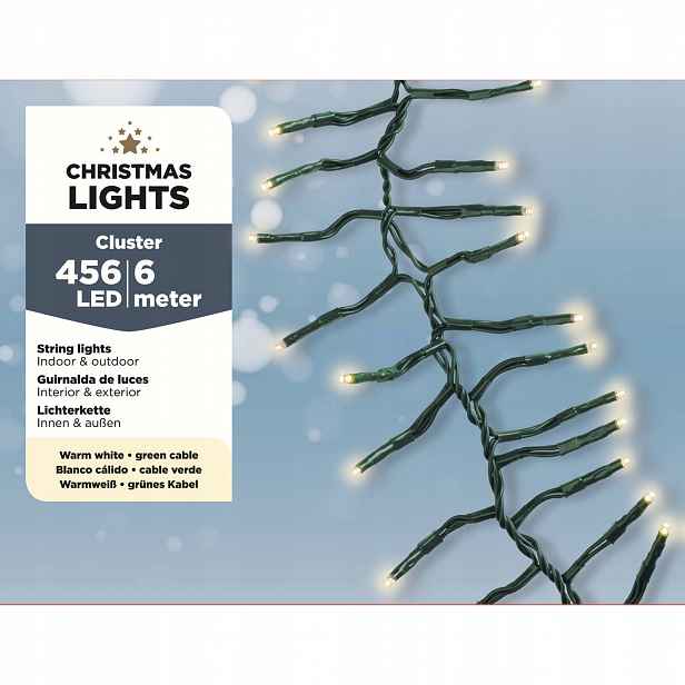 Lampičky teplé bílé 456 Led 6 metrů