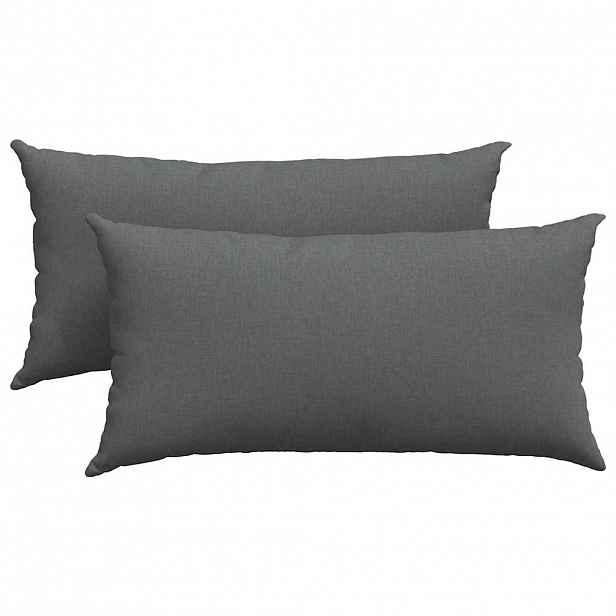 vidaXL Pohovkové polštáře 2 ks textil Tmavě šedá 80 x 40 cm