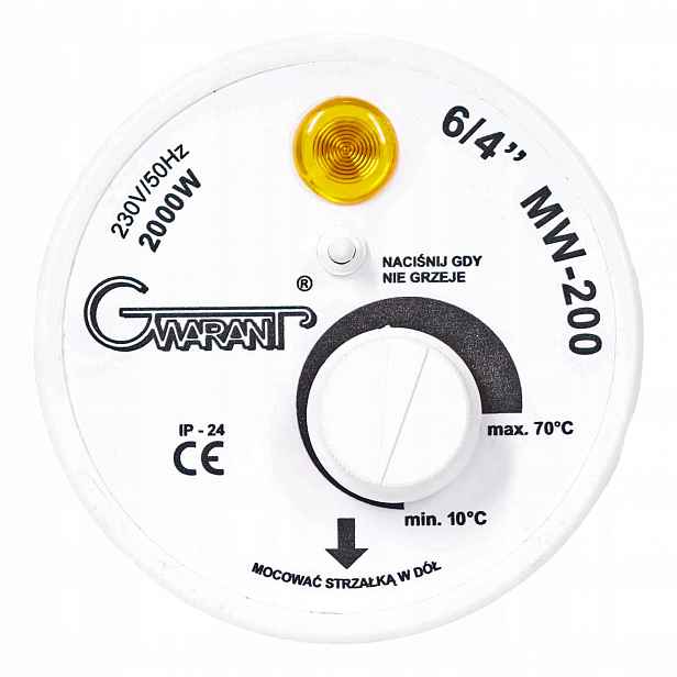 Ohřívač Bojleru 2000W 2 kW 6/4 s Termostatem