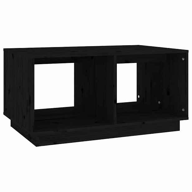 vidaXL Konferenční stolek černý 80 x 50 x 40 cm masivní borové dřevo