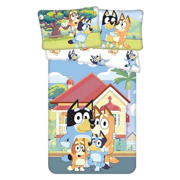 Bavlněné dětské povlečení do postýlky 100x135 cm Bluey – Jerry Fabrics