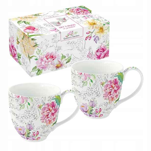 Porcelanové Hrnky Queen`s Garden Květy hrnek x 2