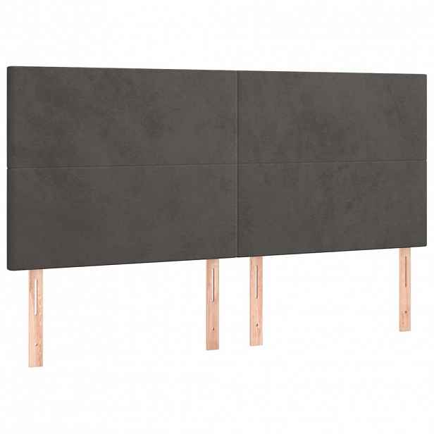 vidaXL Čelo postele tmavě šedé 180x5x118/128 cm sametové