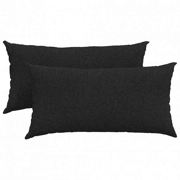 vidaXL Pohovkové polštáře 2 ks textil Černá 80 x 40 cm