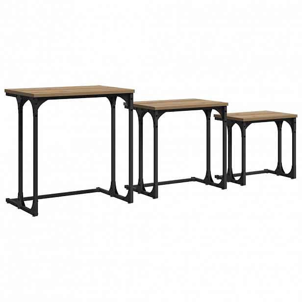 vidaXL Vnořený konferenční stůl 3 ks dub artisan 50,5 x 35 x 53 cm