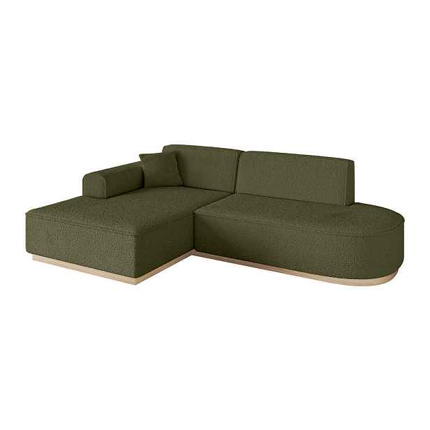ALTDECOR ROHOVÁ SEDAČKA s otomanem, levá IREA-L1 232x165x80 Zelená Buklé