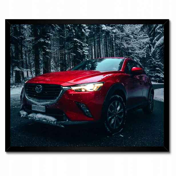 Plakáty v rámu 50x40 Červená Mazda Auto