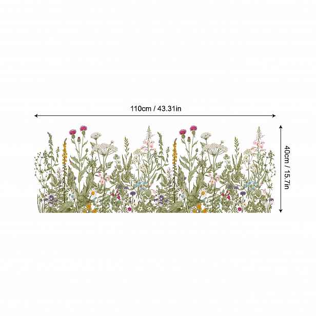 TEMU 1 ks 40×110 cm Zelený lesní houba a motýl – Samolepicí fólie na okna, odstranitelná vinylová dekorace bez lepidla, opakovaně použitelná matná