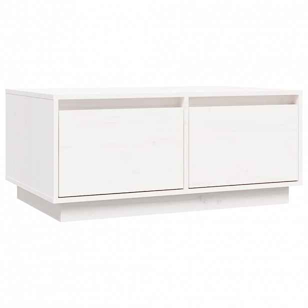 vidaXL Konferenční stolek bílý 80x50x35 cm masivní borové dřevo