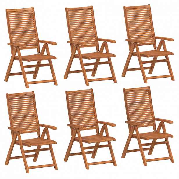 vidaXL Skládací polohovací křesla 6 ks 56x72x107 cm masivní akácie