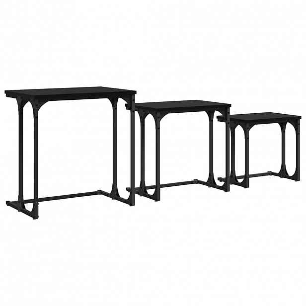vidaXL Vnořený konferenční stůl 3 ks Černý dub 50,5 x 35 x 53 cm