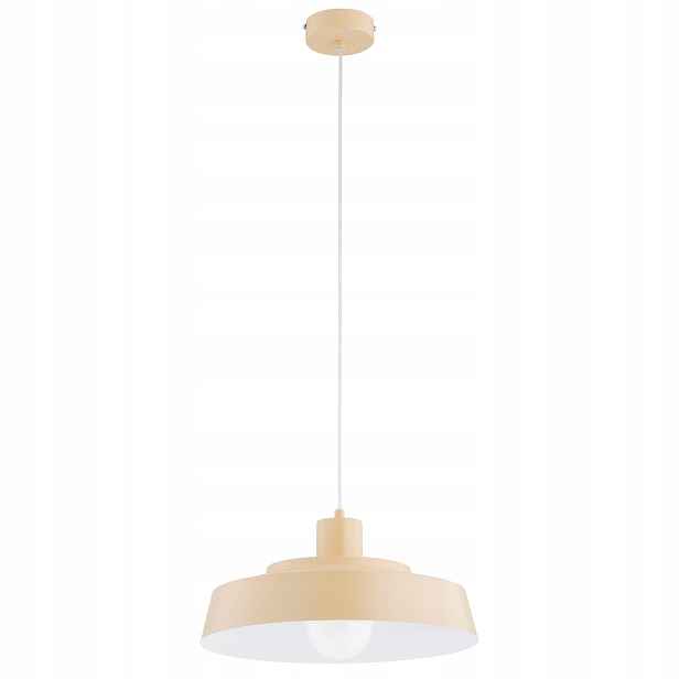 Závěsná lampa Delta krémová kulatá 1xE27 15W nad stůl Alfa