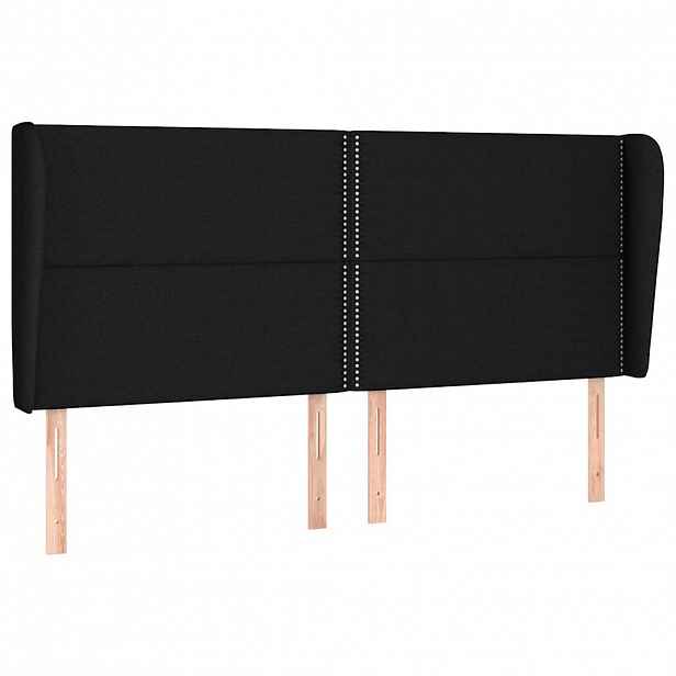vidaXL Čelo postele typu ušák černé 163x23x118/128 cm textil