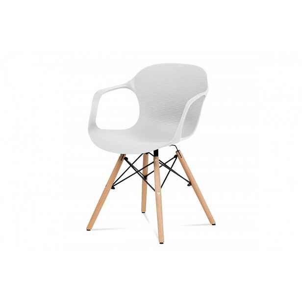 Jídelní židle ALBINA plast / dřevo Autronic Bílá