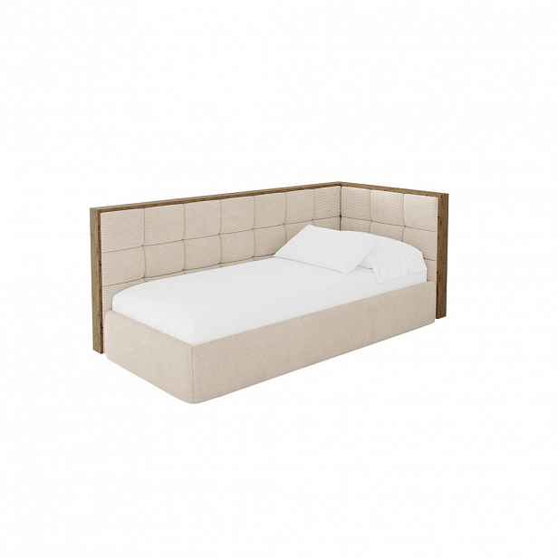 ALTDECOR JEDNOLŮŽKOVÁ POSTEL pro mládež s úložným prostorem, vlevo - SOVY 80x200 béžová