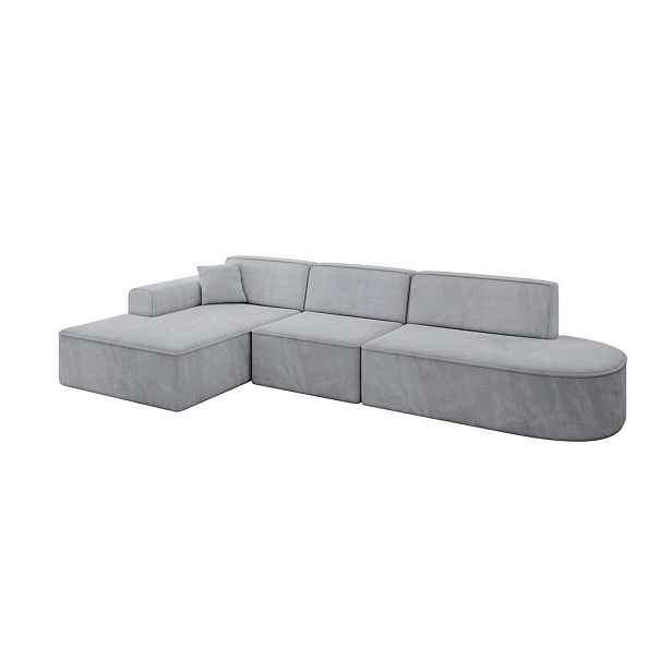 ALTDECOR ROHOVÁ SEDAČKA s otomanem, levá IREA-L2-v3 327x165x77 Šedá Velur