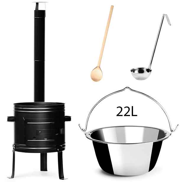 Perfect Home Set-124 Kotlíková souprava 22L, 4ks-kotlina/kotlík/vařečka/naběračka