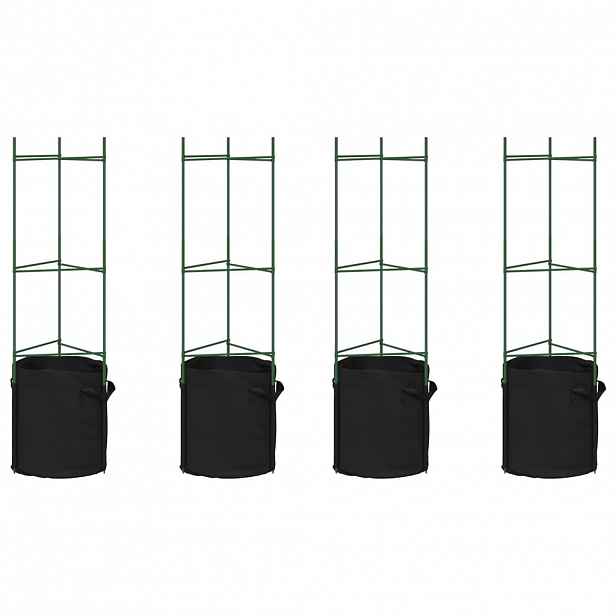 vidaXL Podpěrné klece pro rajčata s pytlem 4 ks 116 cm ocel a PP
