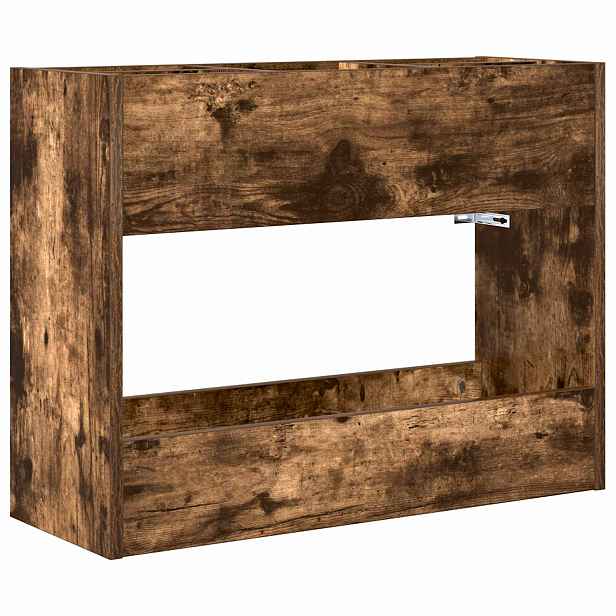 vidaXL Stojan na slunečníky s úložištěm Kouřový dub 65 x 24 x 50 cm