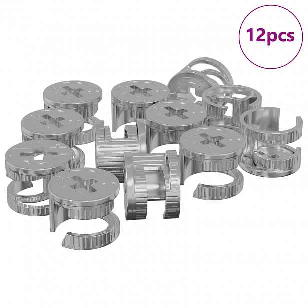 vidaXL Zámkové matice 12 ks Stříbrná 15 x 11,5 mm Kov